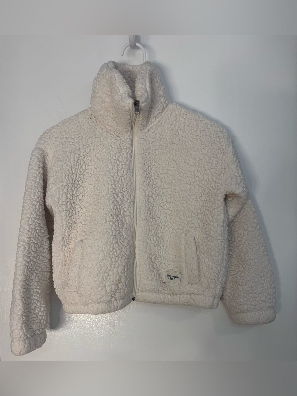 Abercrombie Kids Cozy Cream Sherpa Zip-Up Jacket